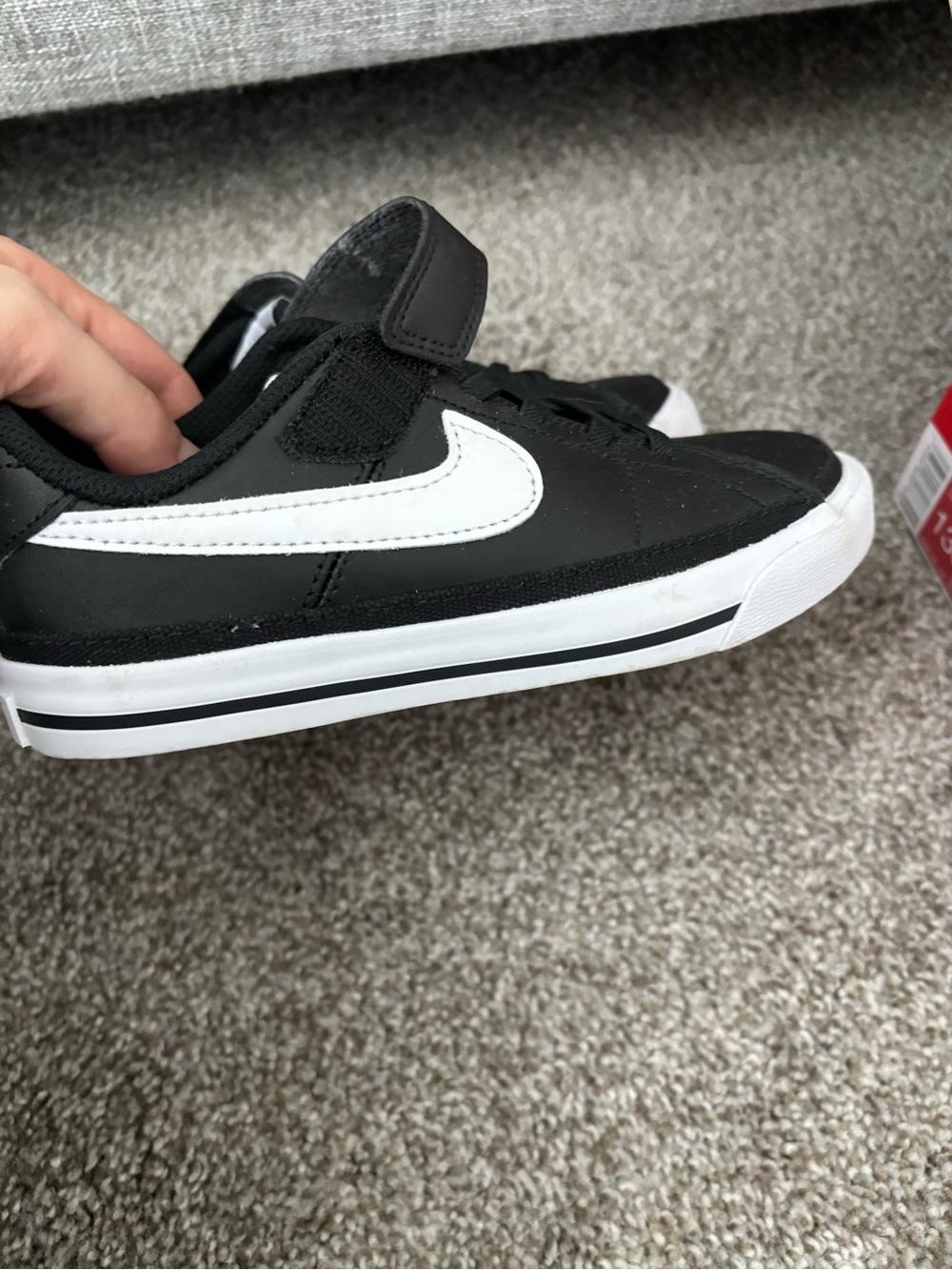 Nike Dunk Low White/Pacific Moss Kids 13C Box Label